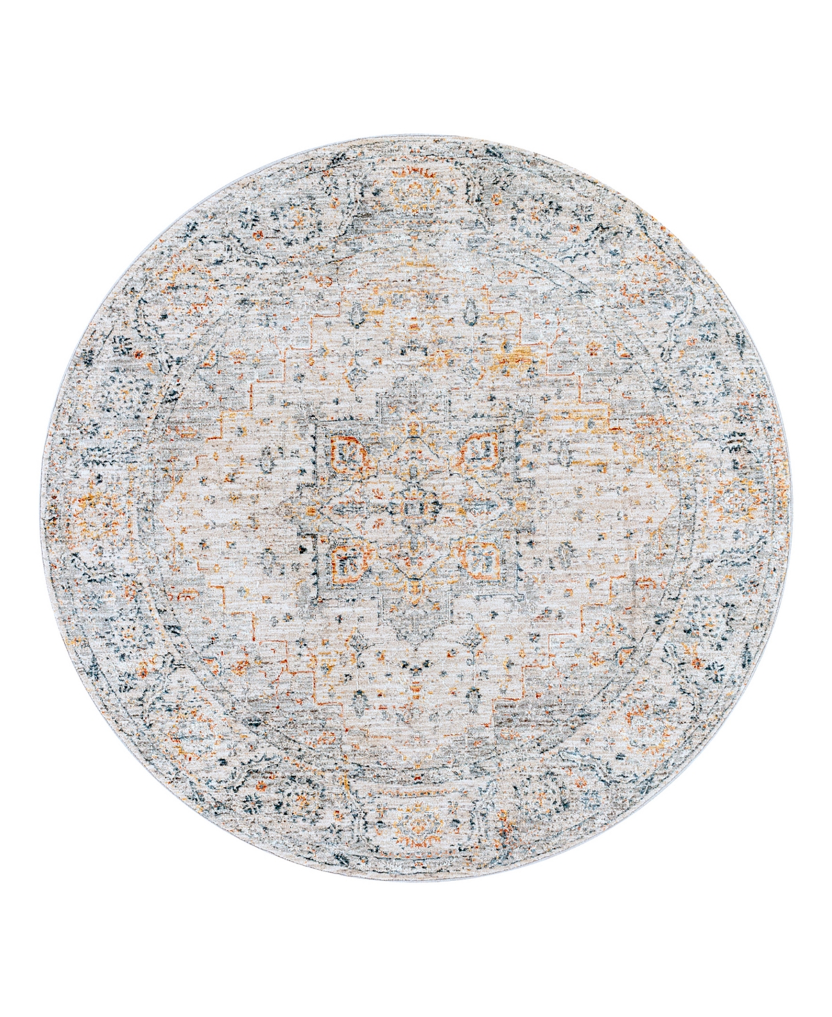Shop Surya Laila Laa-2312 6'7x6'7 Round Area Rug In Silver