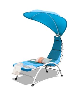 Patio Hammock Chaise Lounger Chair with Canopy