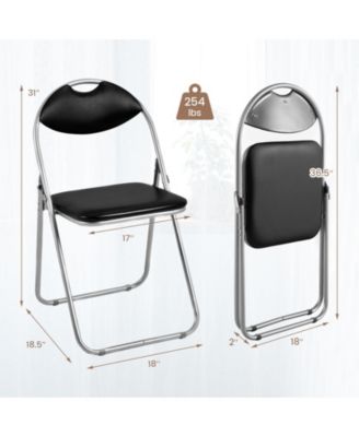 2 Pieces Portable Folding Dining Chairs Set with Carrying Handles