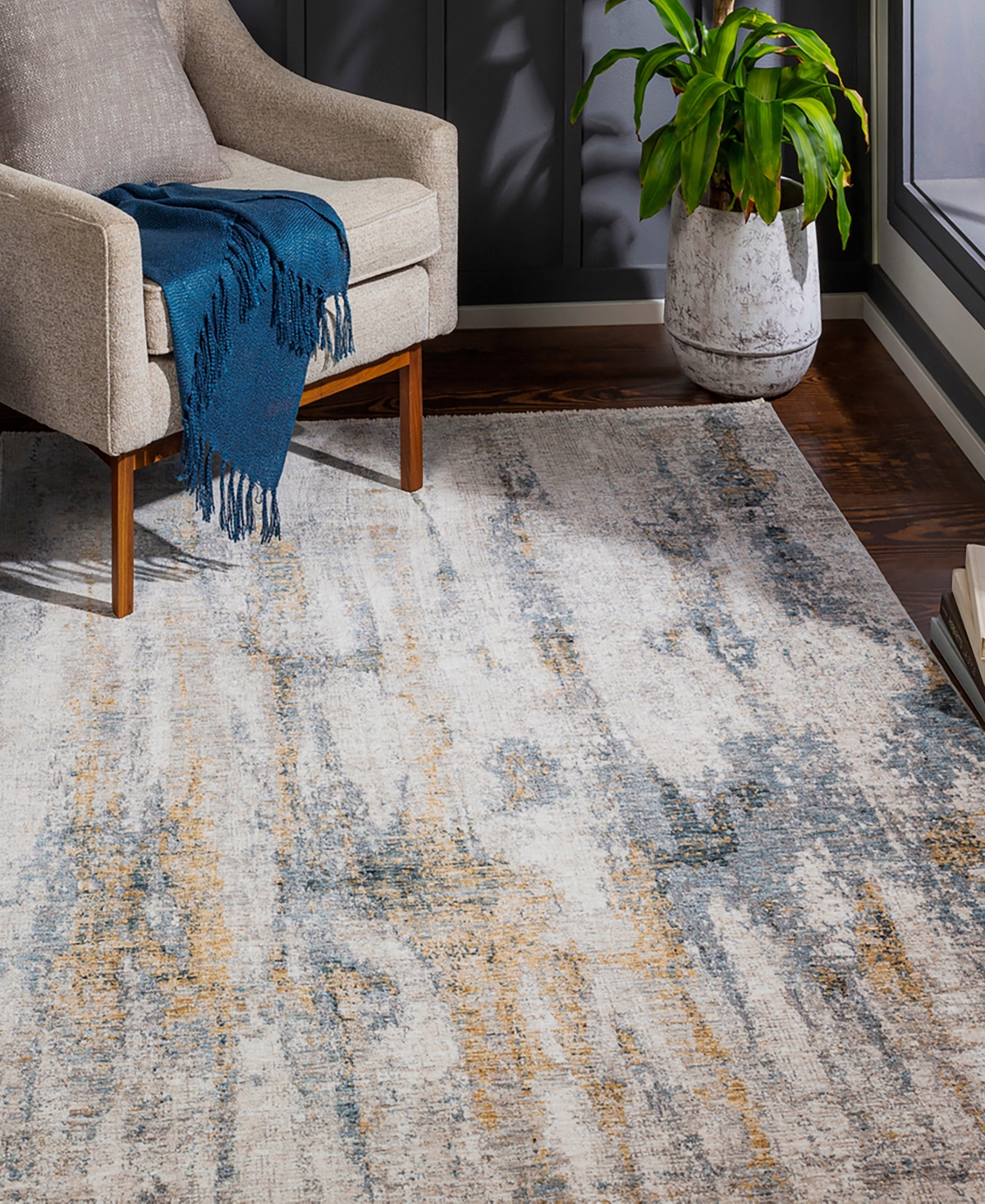 Surya Cardiff Cdf-2306 2'7x4' Area Rug In Gray- Mist