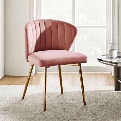 Aruna Velvet Side Chair with Metal Legs