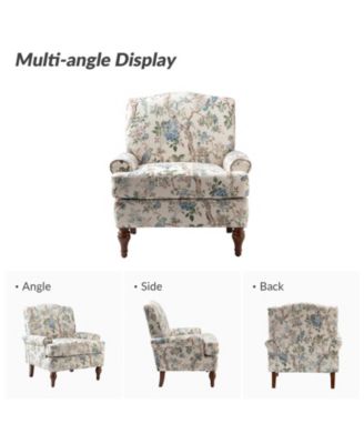 Lucretia Modern Upholstered Accent Chair with Patterned Cushion