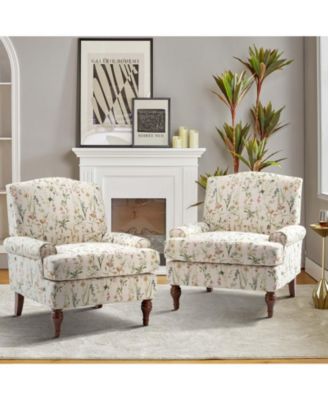Lucretia Modern Upholstered Accent Chair with Patterned Cushion