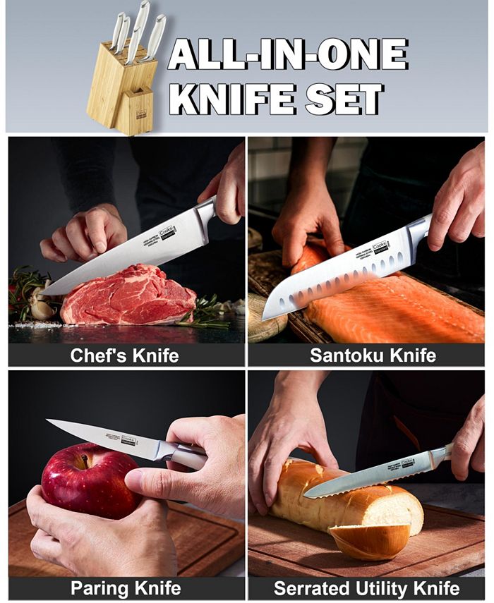 Cooks Standard Kitchen Knife Set with Block 6Piece, Stainless Steel