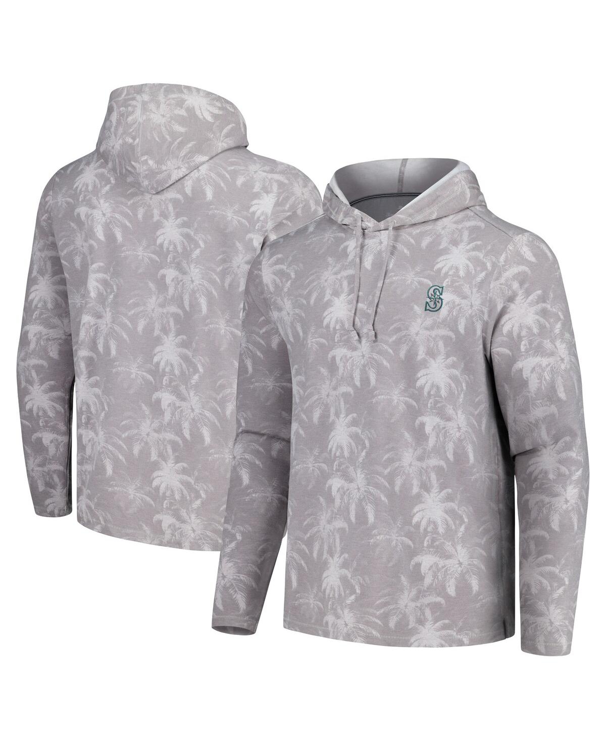 Shop Tommy Bahama Men's Gray Seattle Mariners Palm Frenzy Hoodie Long Sleeve T-shirt
