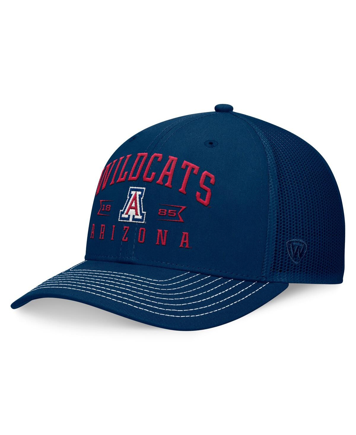 Shop Top Of The World Men's Navy Arizona Wildcats Carson Trucker Adjustable Hat In Trd Nvy