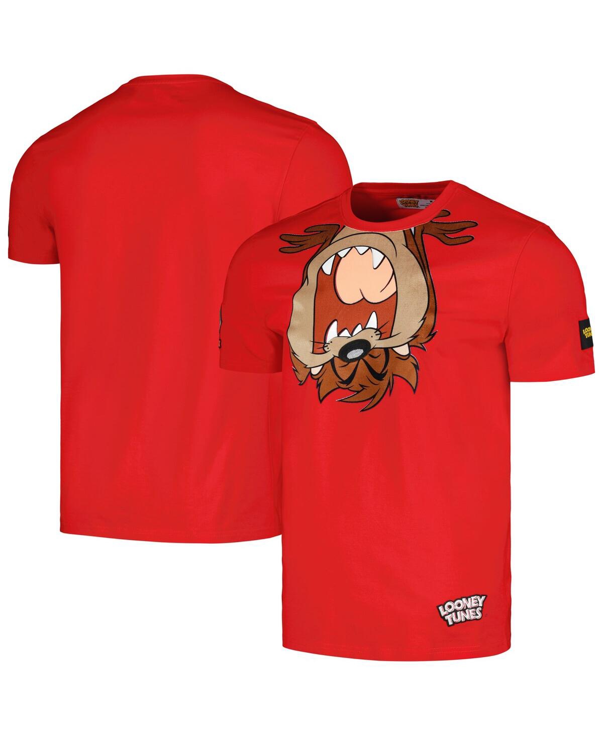 Unisex Red Looney Tunes Taz Upside Down T-Shirt - Red