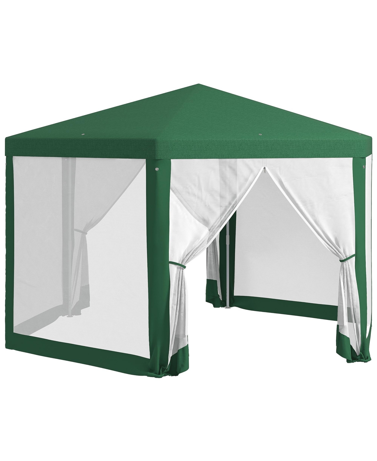 13' x 11' Garden Party Tent, Hexagon Patio with Netting, Green - Green