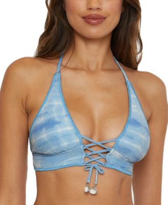 Becca - Women's Washed Away Corset Lace-Up Halter Bikini