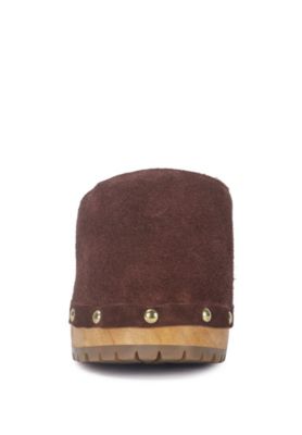 CEDRUS Womens Fine Suede Studded Mules