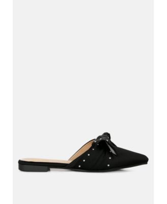 makeover studded bow flat mules