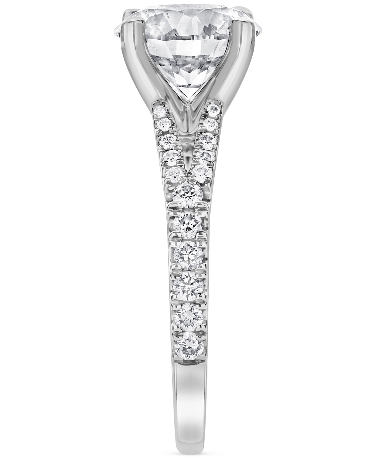 Badgley Mischka Certified Lab Grown Diamond Split Shank Engagement Ring (3-3/8 ct. t.w.) in 14k Gold
