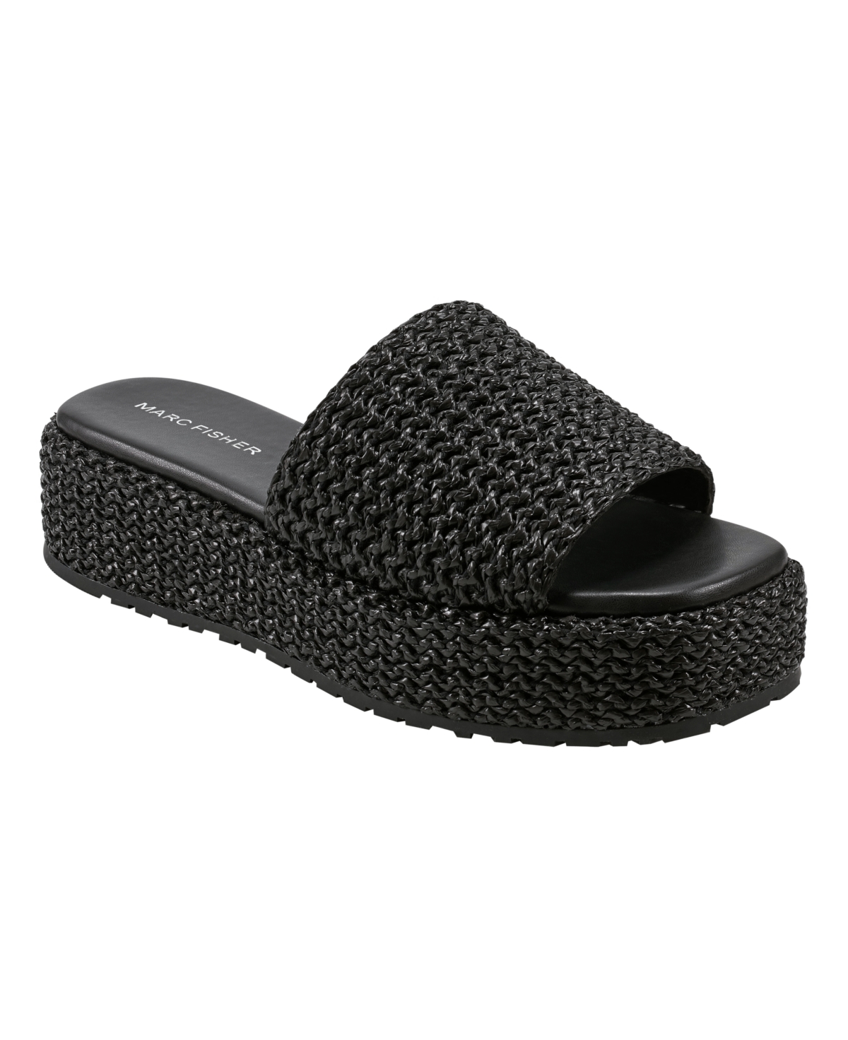 Marc Fisher Women's Pais Slip-on Square Toe Casual Sandals In Black