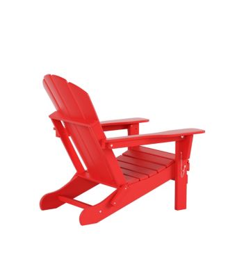 All-Weather Contoured Outdoor Poly Folding Adirondack Chair (Set of 2)