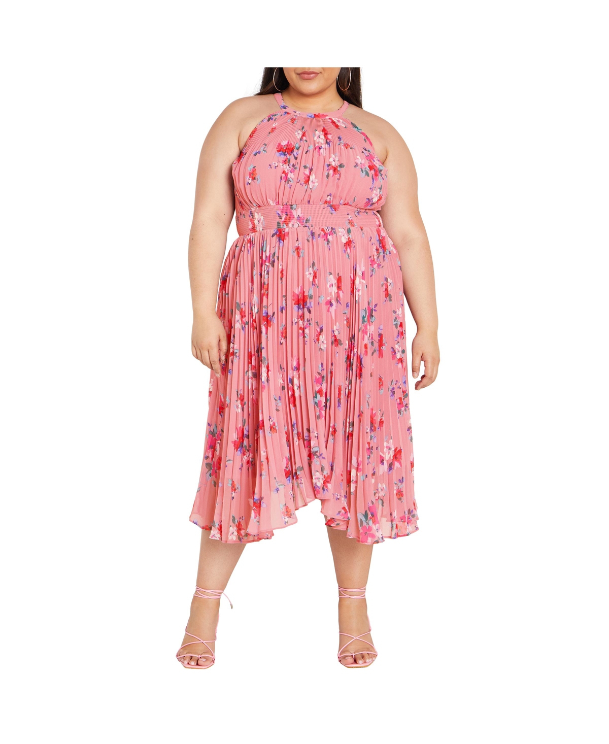 Plus Size Miriam Print Dress - Blush lotte bunch