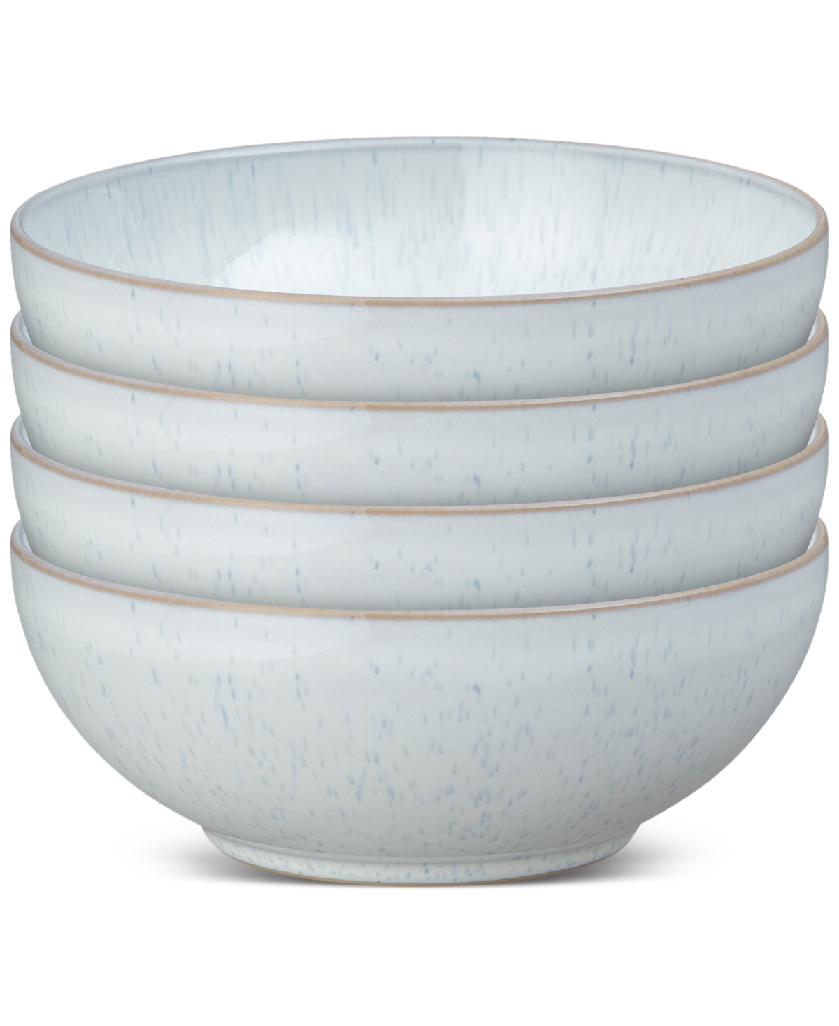White Speckle Stoneware Coupe Cereal Bowls, Set of 4 - White