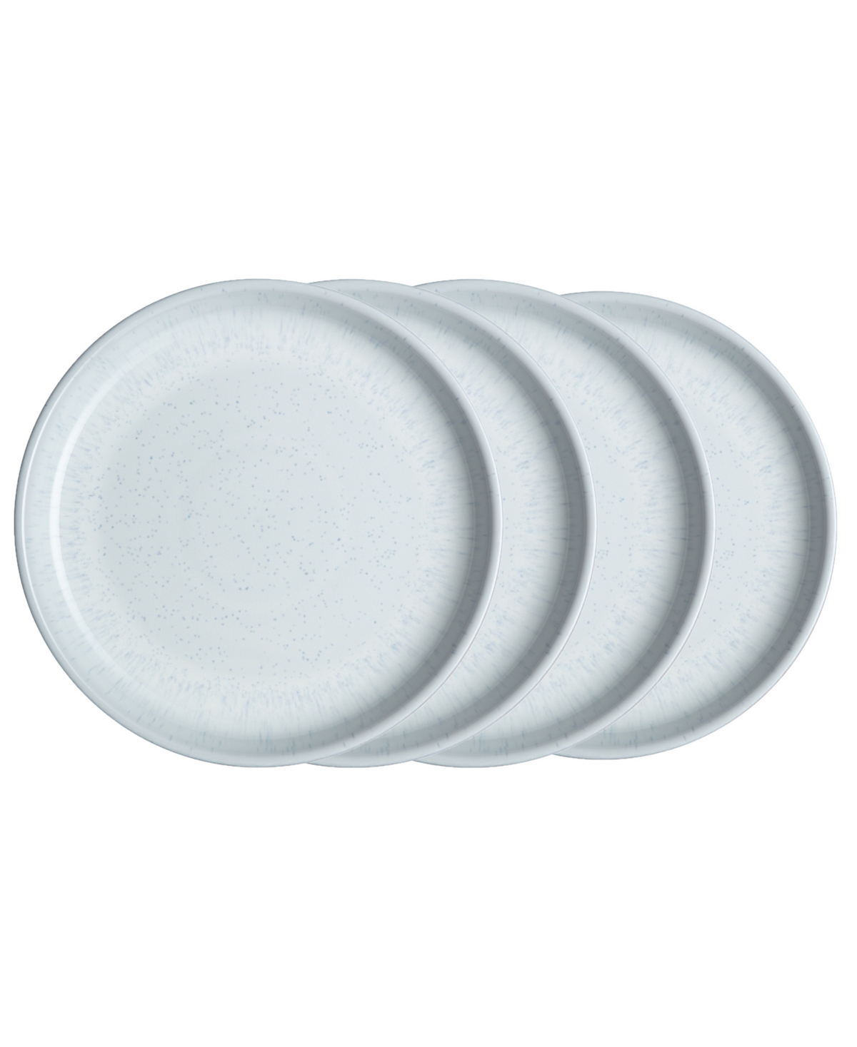 Denby White Speckle Stoneware Coupe Dinner Plates, Set Of 4 In White