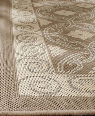 Courtyard CY7810 Dark Beige and Beige 8' x 11' Outdoor Area Rug