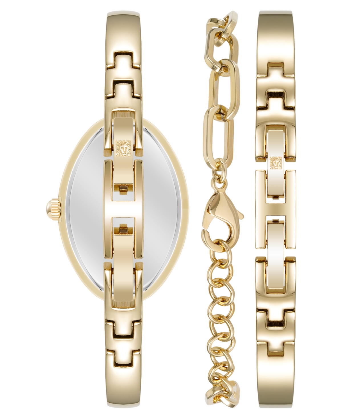 Shop Anne Klein Women's Quartz Gold-tone Alloy Bangle Watch Set, 20mm