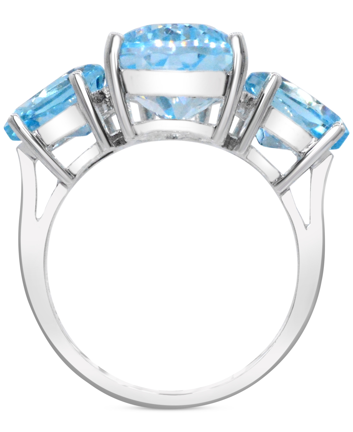 Macy's Sky Blue Topaz Multi-pear Shape Statement Ring (9-1/2 Ct. T.w.) In Sterling Silver In Sky Blue Topaz