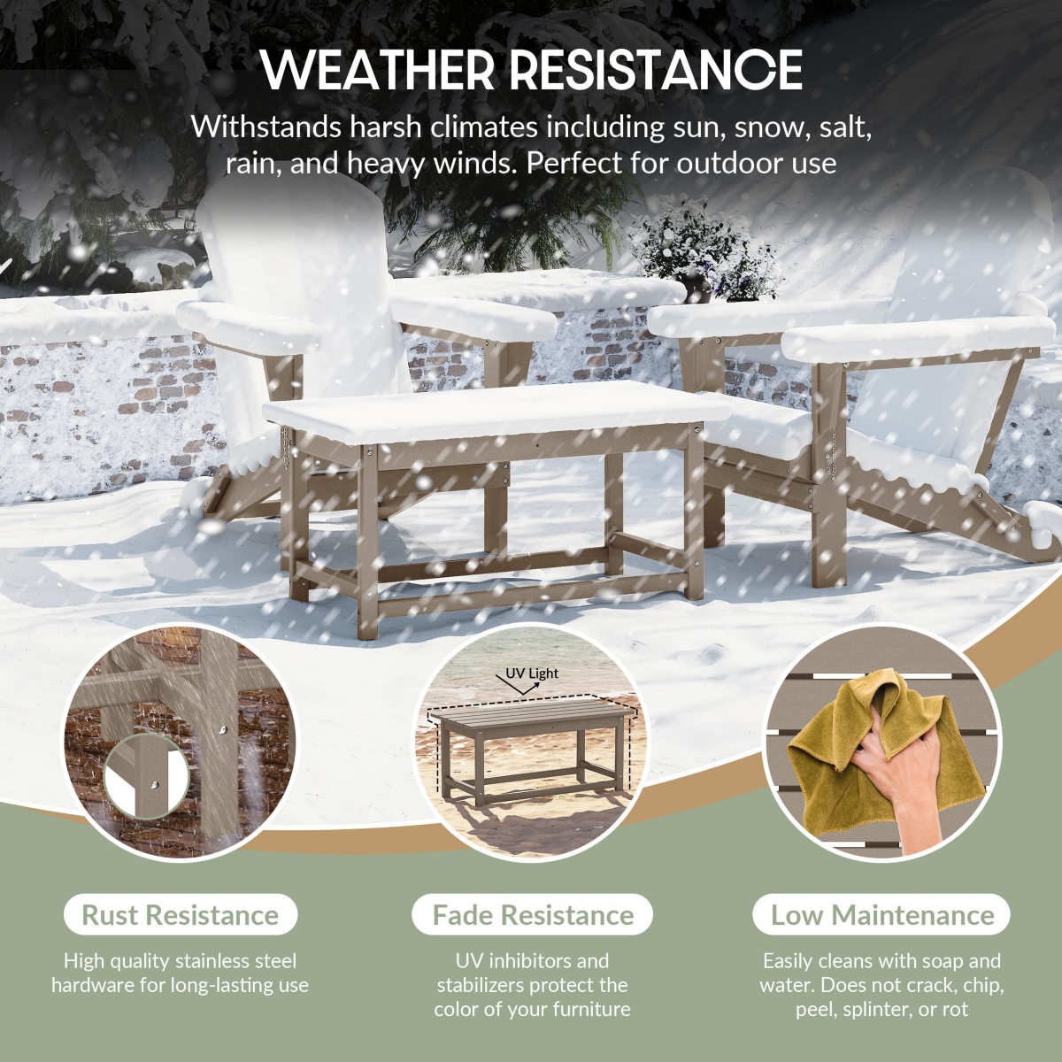 WestinTrends Outdoor Patio Classic Adirondack Coffee Table