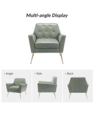 Modern Faux Leather Accent Chair for Living Room Bedroom