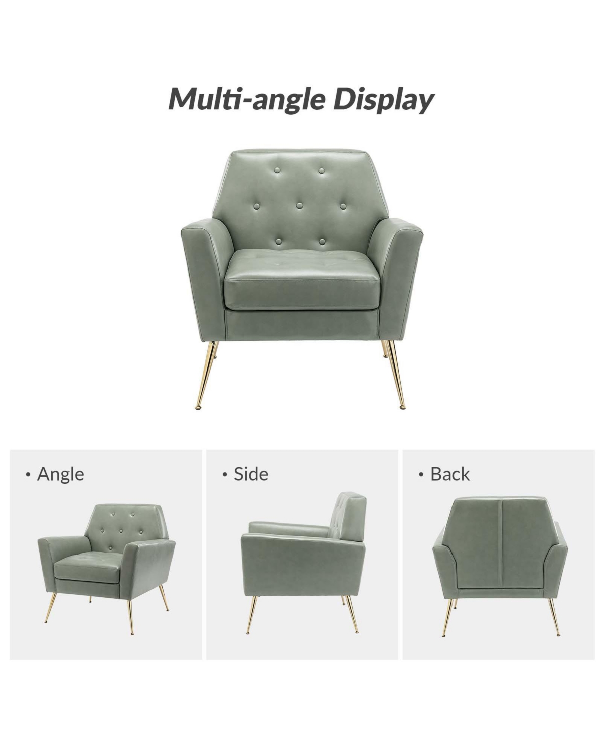 Modern Faux Leather Accent Chair for Living Room Bedroom