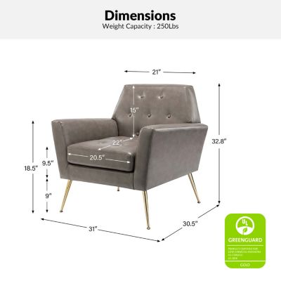 Modern Faux Leather Accent Chair for Living Room Bedroom