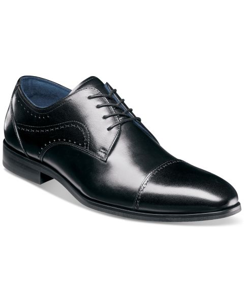 Мужские туфли Stacy Adams Bryant Lace-Up Cap-Toe Oxford Dress Shoes, цвет: Чёрный