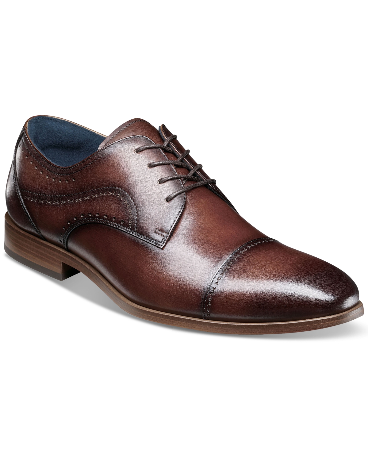 Shop Stacy Adams Men's Bryant Lace-up Cap-toe Oxford Dress Shoes In Brown