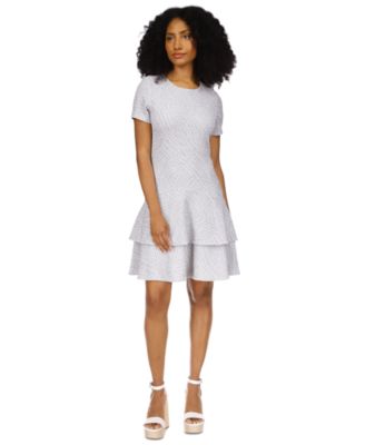 Michael Kors - Women's Metallic Zebra Flounce Dress