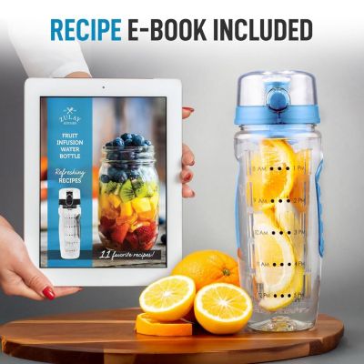 34oz Leakproof Fruit Infuser Water Bottle with Full Length Infusion Rod