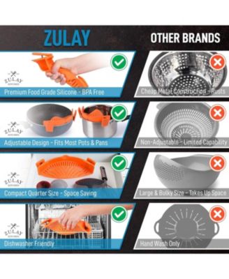 Silicone Pot Strainer - Adjustable Snap On Strainer For Most Pots & Pans