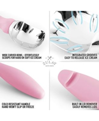 Ice Cream Scoop with Soft Easy Grip Handle and Built-in Lid Opener