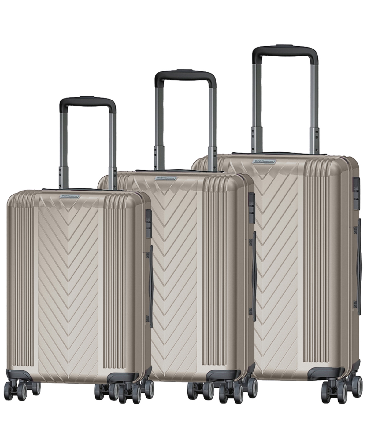 Shop Bcbg Vibes 3 Piece Luggage Set In Platinum