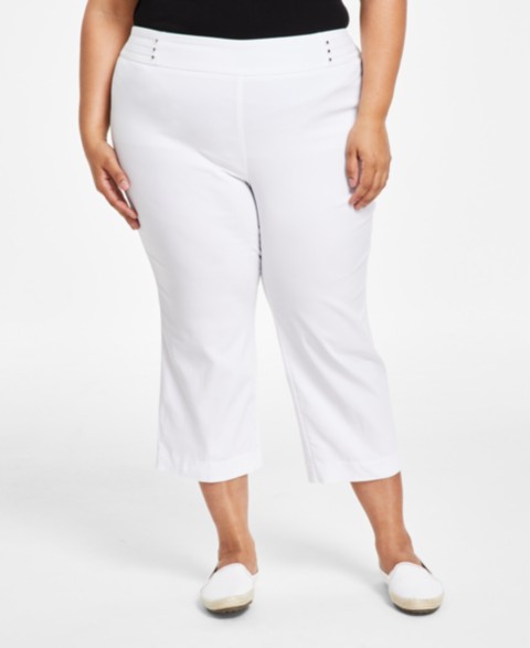Женские JM Collection Plus Size Tummy Control Pull-On Capri Pants