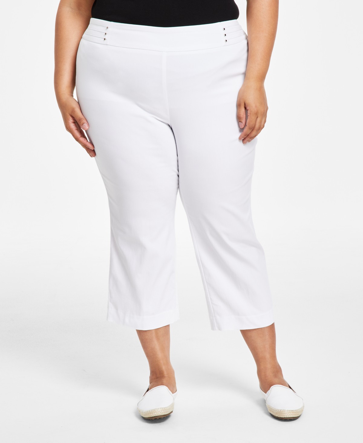 Женские JM Collection Plus Size Tummy Control Pull-On Capri Pants — фото 1