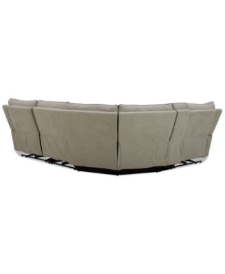 Olper 5-Pc. Fabric Zero Wall Sectional Sofa with Three Power Motion Pieces & Console, Created for Macy's
