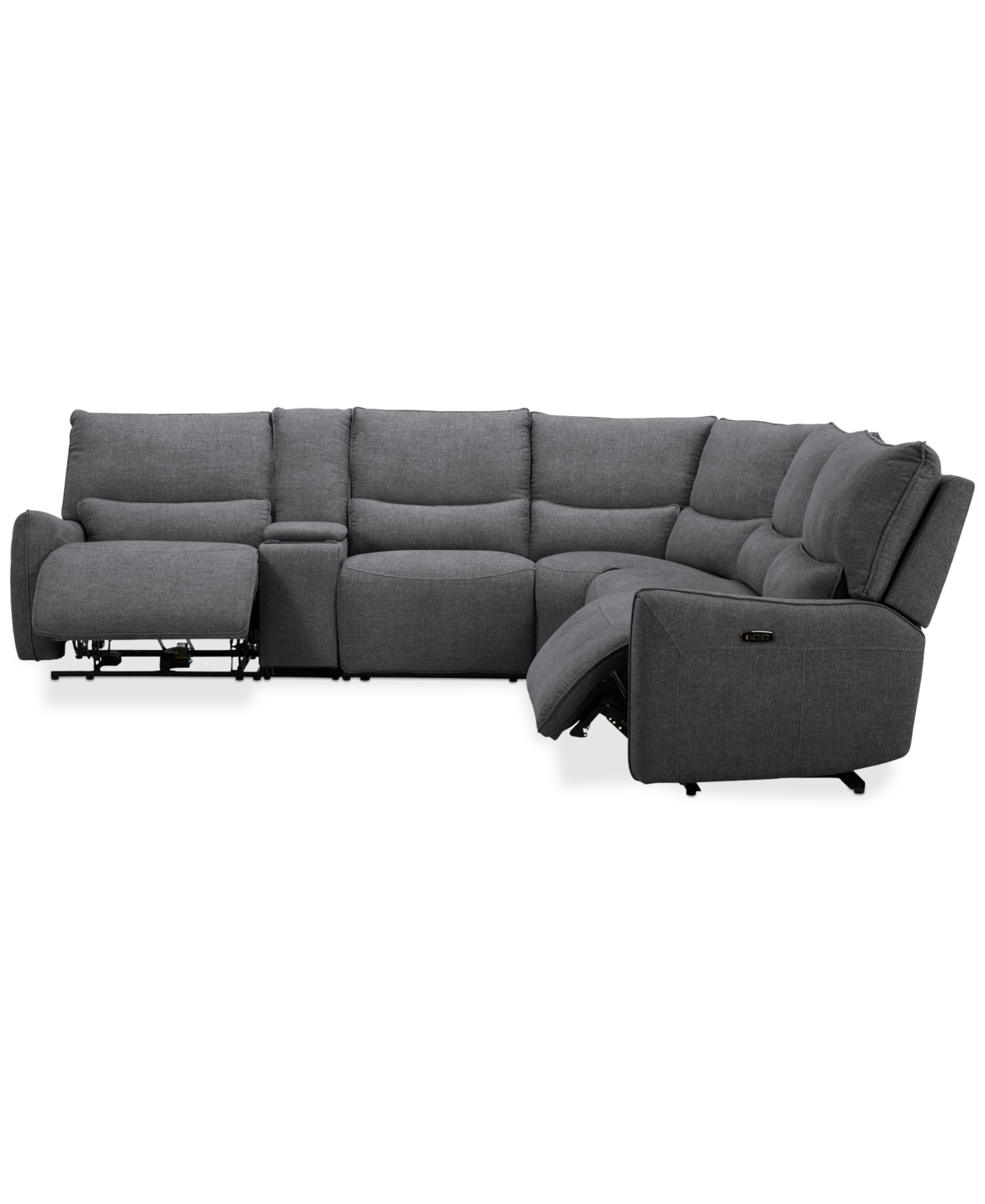 Olper -Pc. Fabric Zero Wall Sectional Sofa with Two Power Motion Pieces & Console
