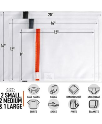 5 Pack Mix Size Reusable Mesh Laundry Bags for Delicates and Washing Machine (2 Small, 2 Medium, 1 Large)