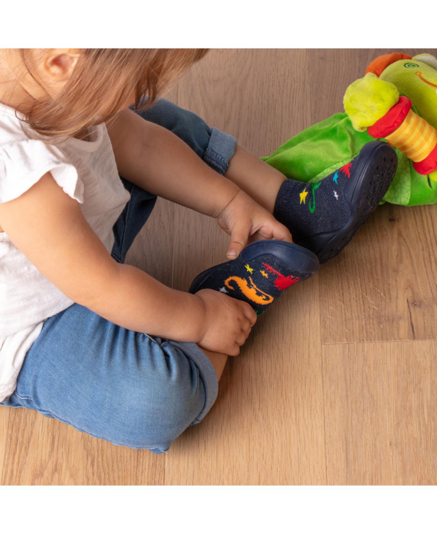 Обувь Komuello Breathable Washable Non-Slip Sock Shoes Dinos для мальчиков-малышей, цвет: Тёмно-синий — фото 7