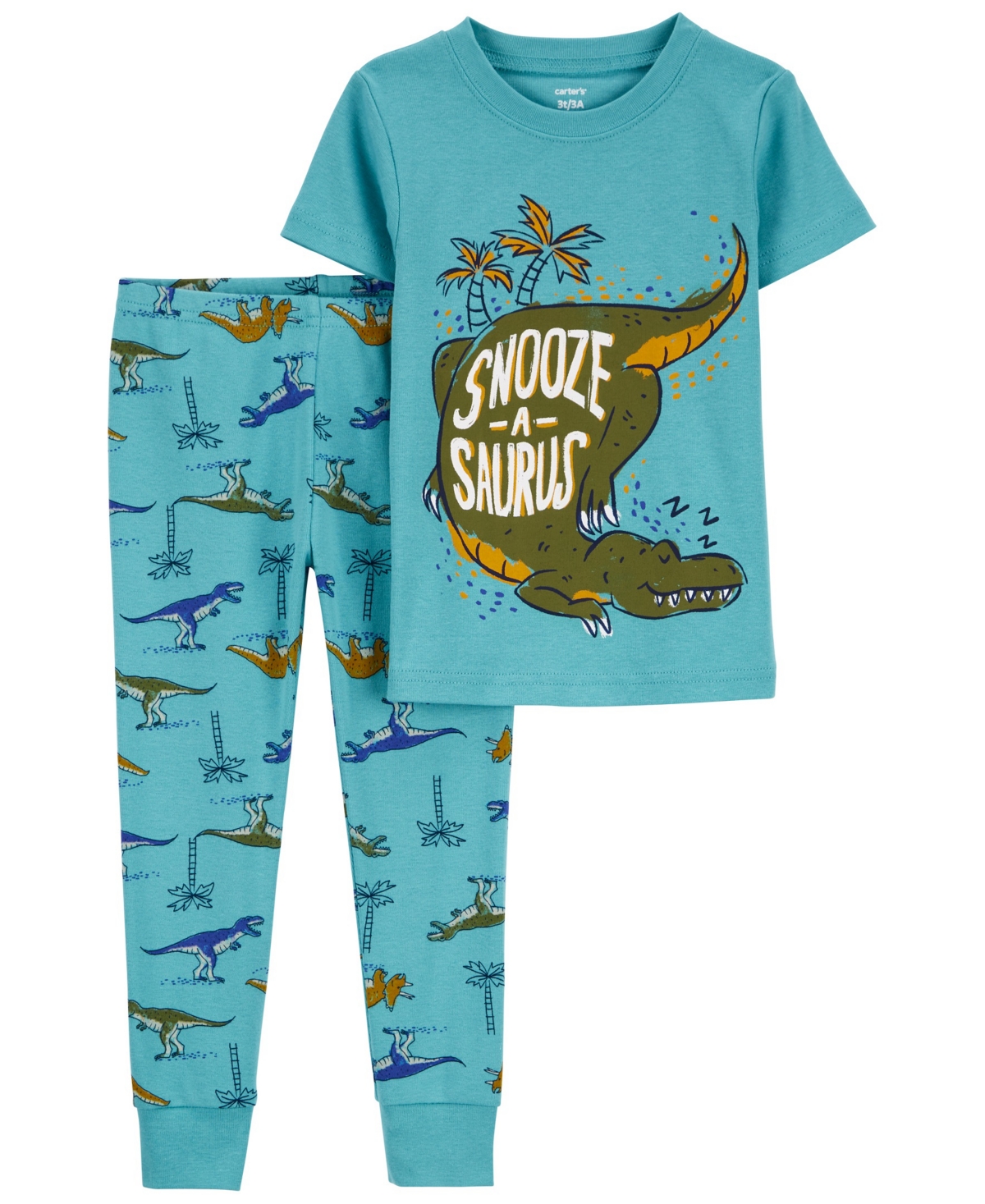 Carter's Babies' Toddler Boys 2 Piece Dinosaur 100% Snug Fit Cotton Pajamas In Multi