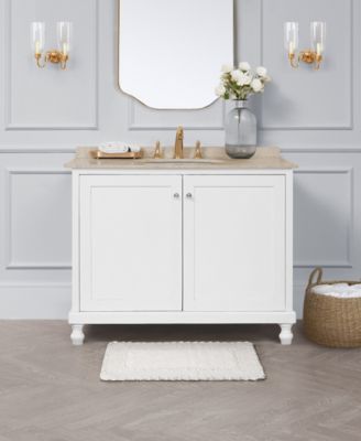 Cotton Ruffled Bath Rug, 17" x 24"