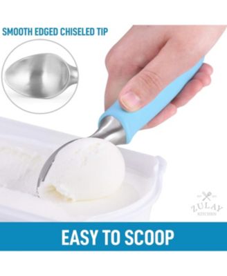 Heavy Duty Ice Cream Scoop - Stainless Steel Ice Cream Scooper With Non-Slip Rubber Grip