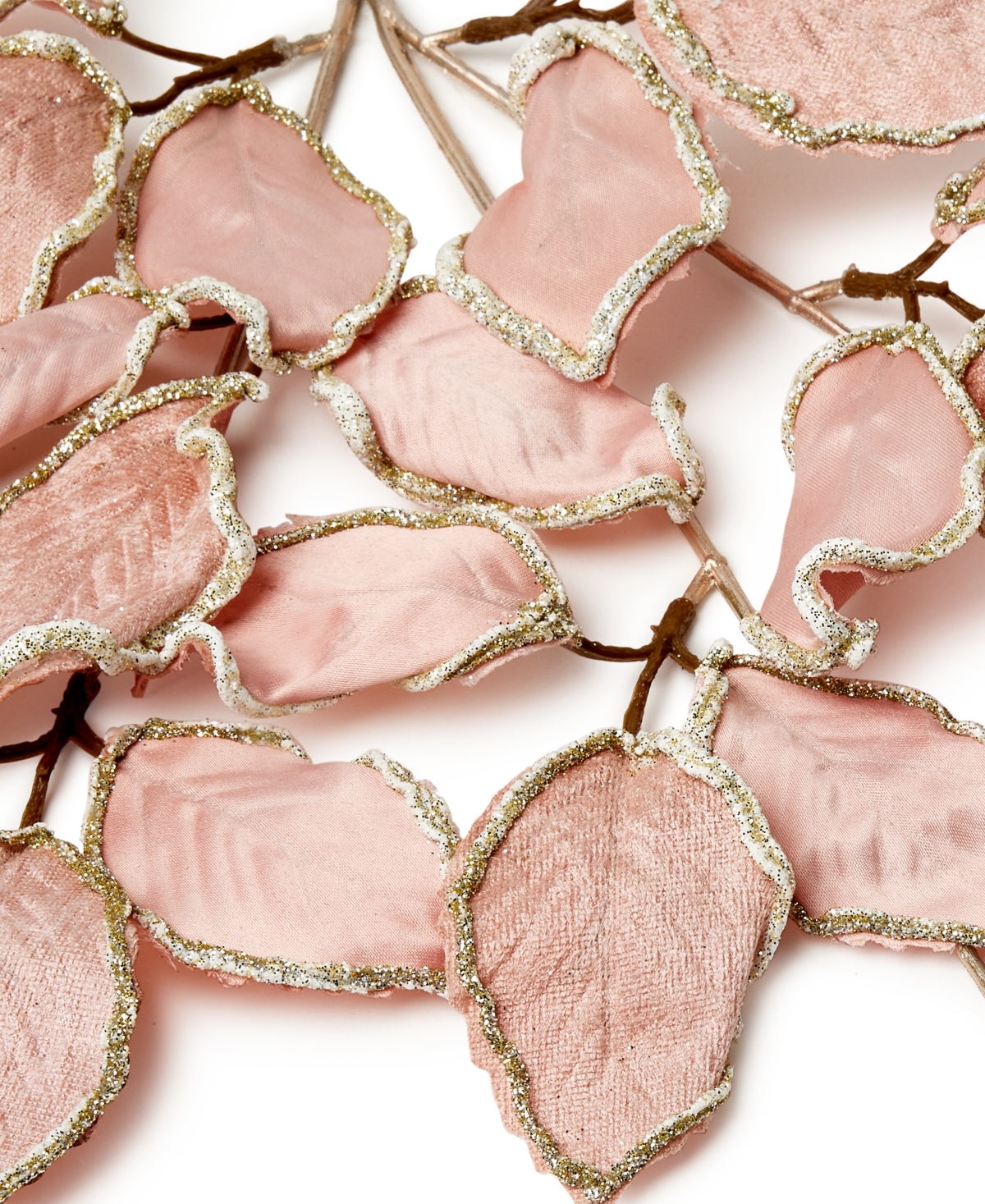 Holiday Lane Burgundy and Blush Glitter-Trim Leaf Pick, Created for