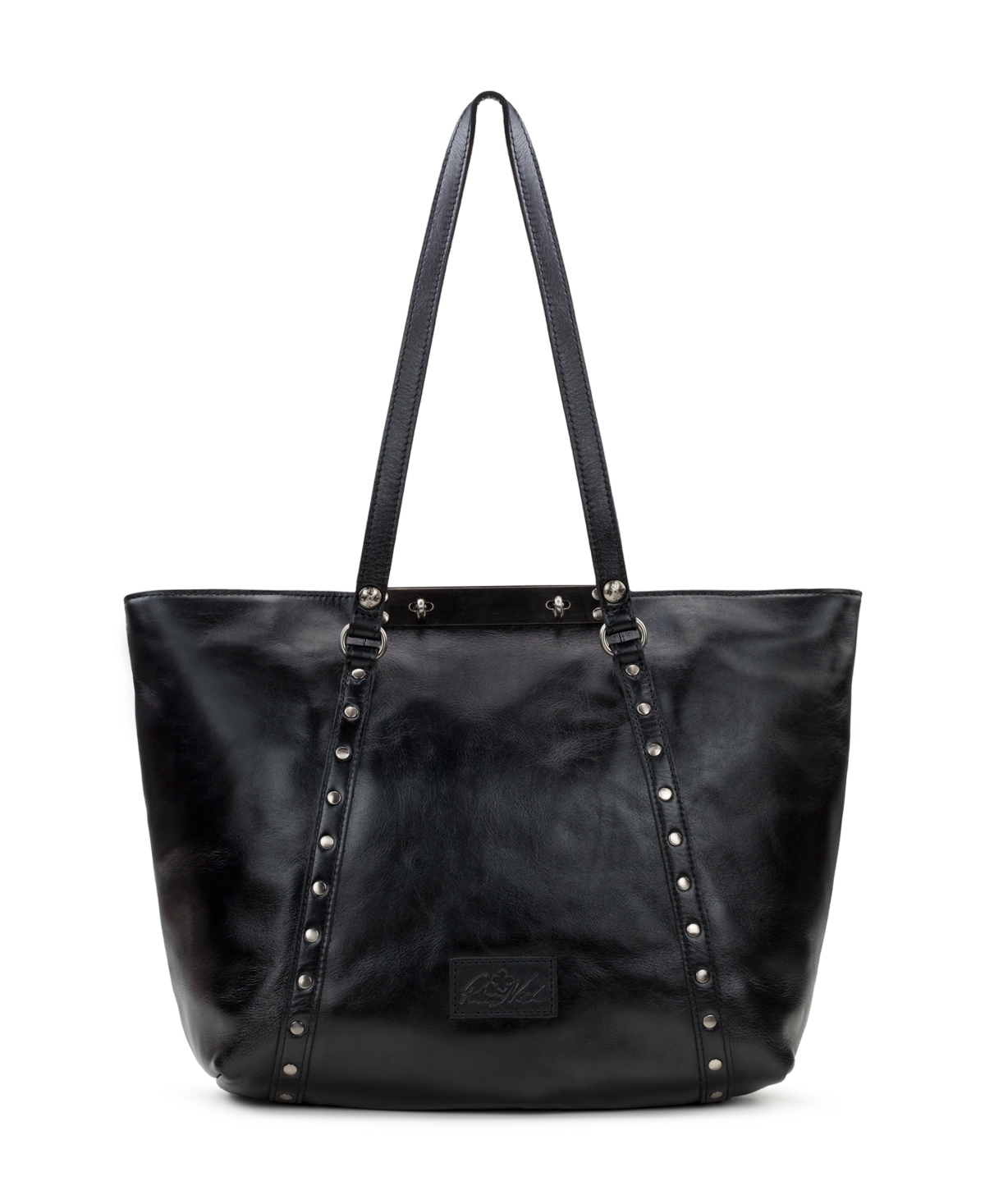 Patricia Nash Benvenuto Smooth Leather Tote In Black