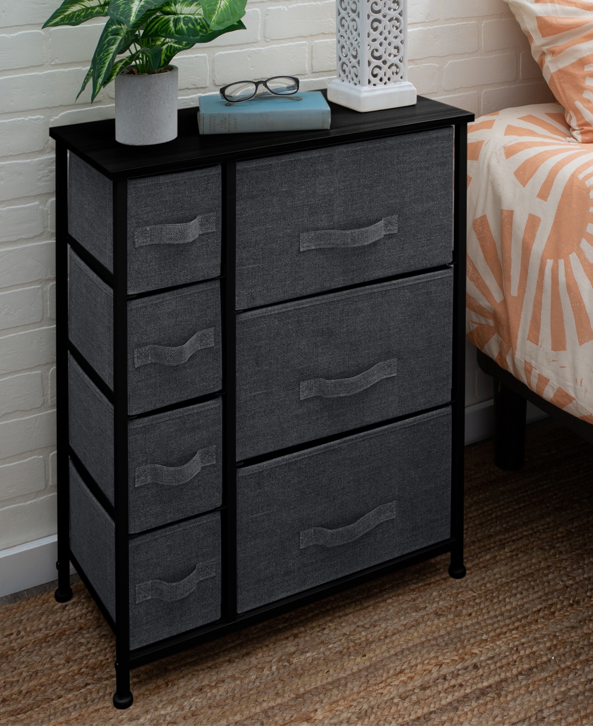 Shop Simplify 7 Drawer Storage Dresser In Grey