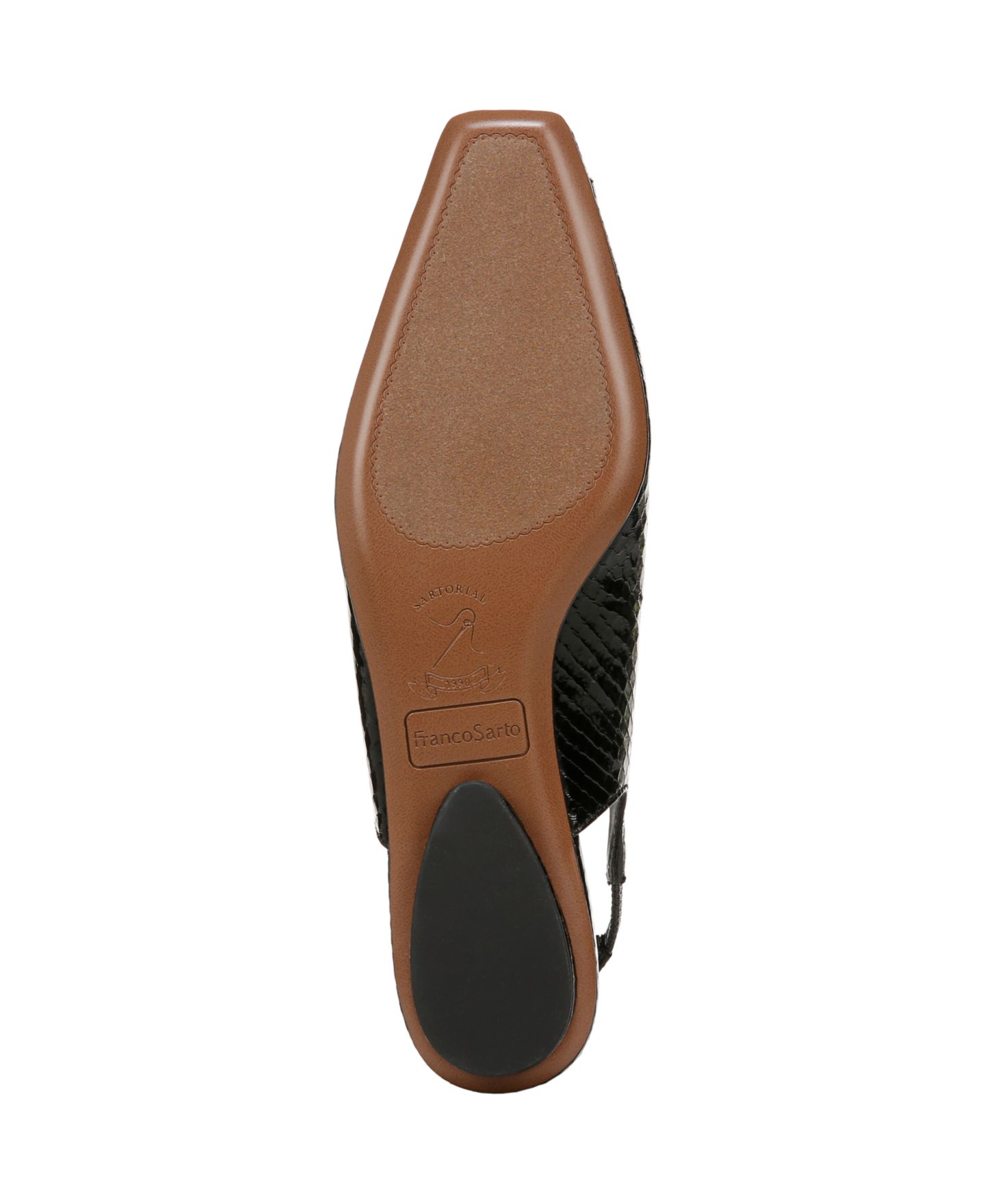Женские балетки Franco Sarto Cassidy Slingback Flats, цвет: Чёрный змеиный с принтом искусственная кожа — фото 5