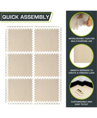 Exercise Puzzle Mat 1/2-in, 24 Sq Ft - 6 Tiles