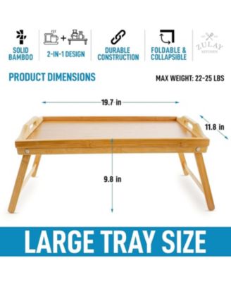 Bamboo Breakfast in Bed Tray Table with Folding Legs
